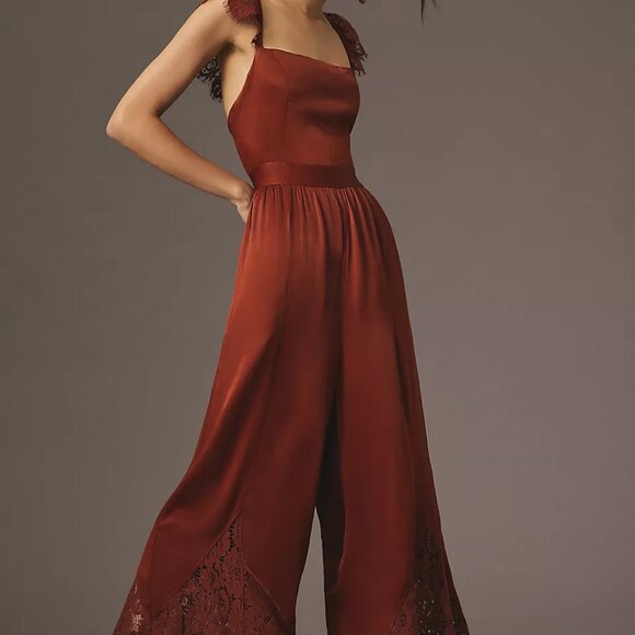 Anthropologie Lace Mix Jumpsuit